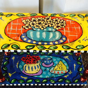 "Flower Power" 2 Tiered Table